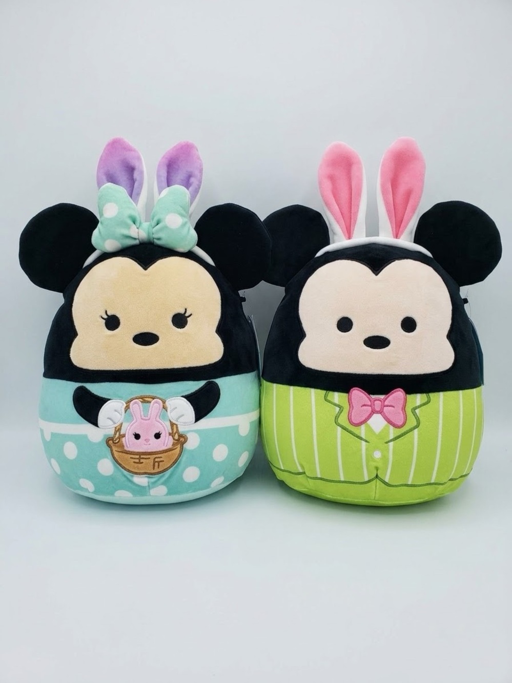 Disney Easter Squishmallow Set Mickey & Minnie Mouse 8 Inch Bunny Ears NWT
